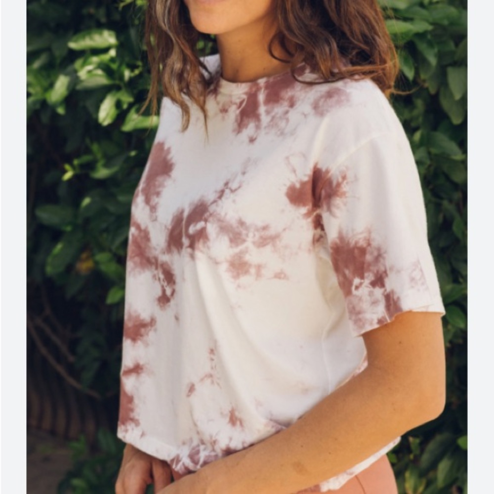 Women's Tie-Dye T-Shirt - White and Brown